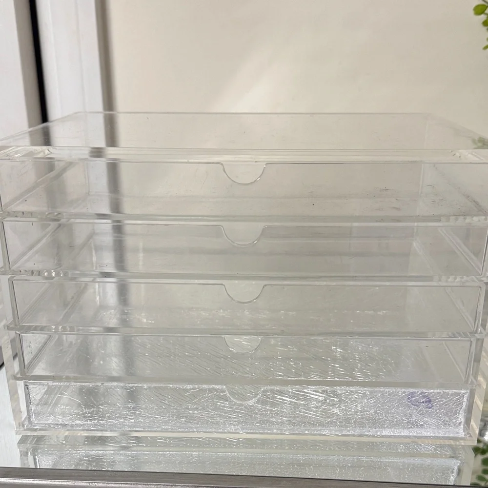 Clear Acrylic Drawer Organizer original MUJI just last drawer has crack